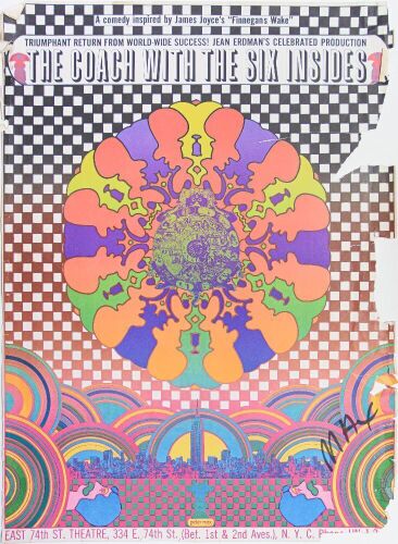 1967 Peter Max The Coach with the Six Insides Signed Max Poster Fine 53