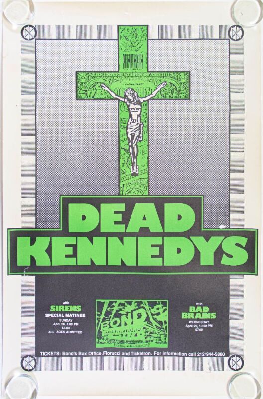 1981 Dead Kennedy's Bad Brains Bond International Casino Poster Excellent 71