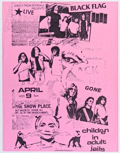 1986 Black Flag The Showplace Dover NJ Flyer Excellent 79