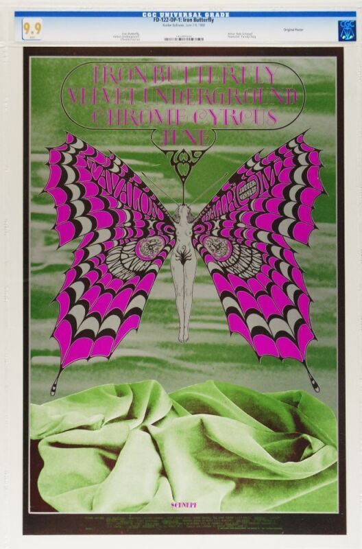 1968 FD-122 Iron Butterfly Velvet Underground Avalon Ballroom Poster CGC 9.9