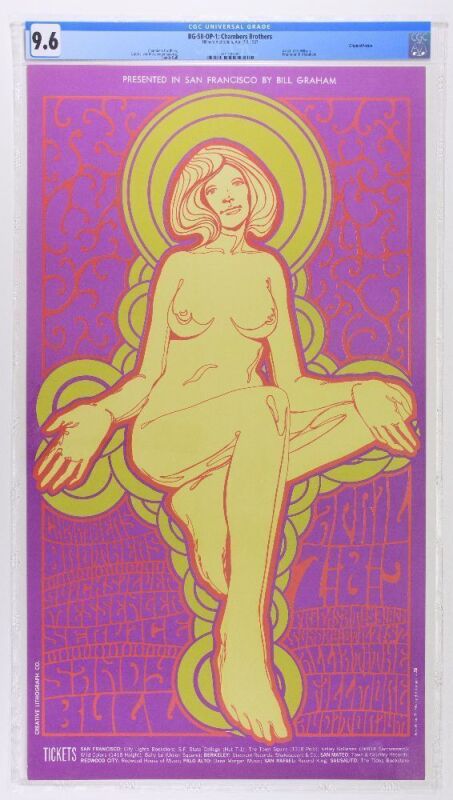 1967 BG-58 The Chambers Brothers Fillmore Auditorium Poster CGC 9.6
