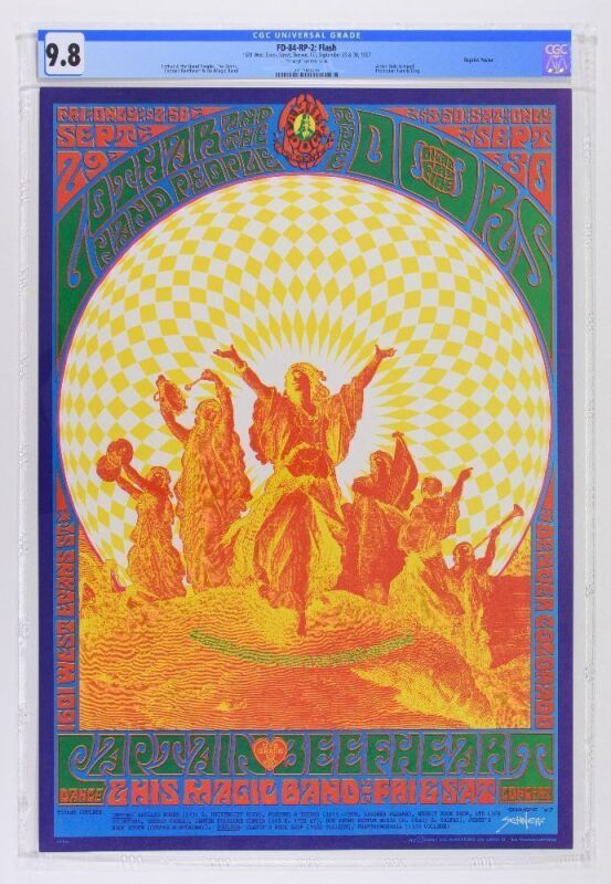 1967 FD-84 The Doors 1601 W Evans Street Denver Signed Schnepf RP2 Poster CGC 9.8