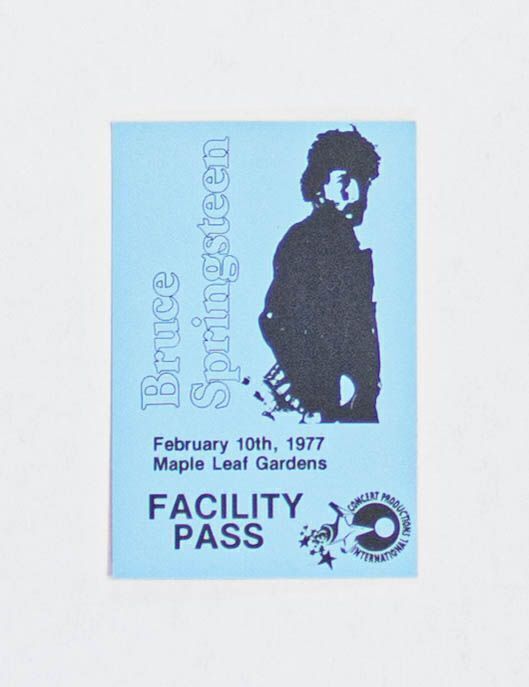 1977 Bruce Springsteen Maple Leaf Gardens Toronto Facility Pass Mint 91