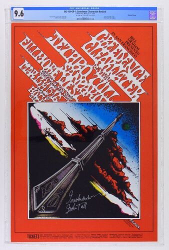 1969 BG-164 Creedence Clearwater Revival Jethro Tull Fillmore Signed Ian Anderson Poster CGC 9.6