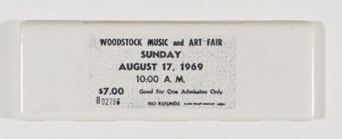 1969 Woodstock Music & Arts Festival Commemorative Ceramic Tile Not Graded