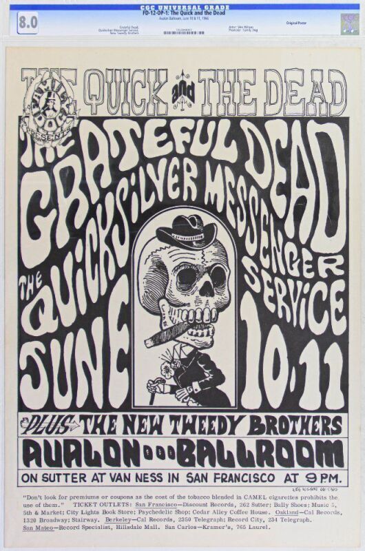 1966 FD-12 Grateful Dead Avalon Ballroom Poster CGC 8.0