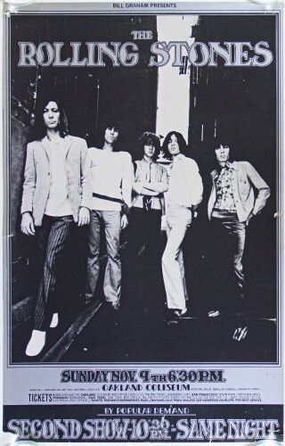 1969 BG-201 Rolling Stones Oakland Coliseum Poster Extra Fine 61