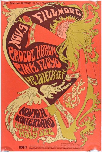 1967 BG-92 Pink Floyd Procol Harum Fillmore Auditorium & Winterland Poster Extra Fine 69