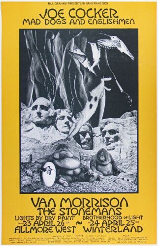 1970 BG-229 Joe Cocker Van Morrison Fillmore West Poster Near Mint 89