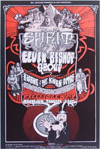 1971 BG-265 Spirit Elvin Bishop Group Fillmore West Poster Near Mint 89