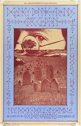 1970 BG-218 Delaney & Bonnie & Friends with Eric Clapton Fillmore West Poster Near Mint 85