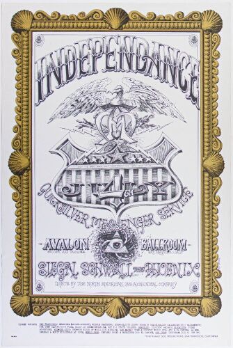 1967 FD-69 Quicksilver Messenger Service Avalon Ballroom Poster Near Mint 85