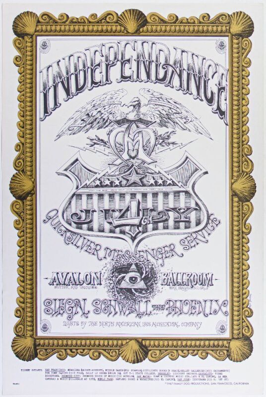 1967 FD-69 Quicksilver Messenger Service Avalon Ballroom Poster Near Mint 85