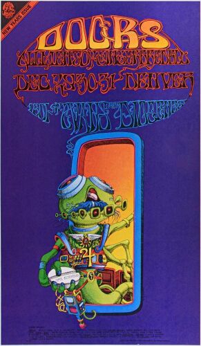 1967 FD-D18 The Doors 1601 W Evans Street Denver RP2 Poster Near Mint 87