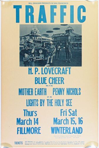 1968 BG-111 Traffic Blue Cheer Fillmore & Winterland Poster Excellent 79