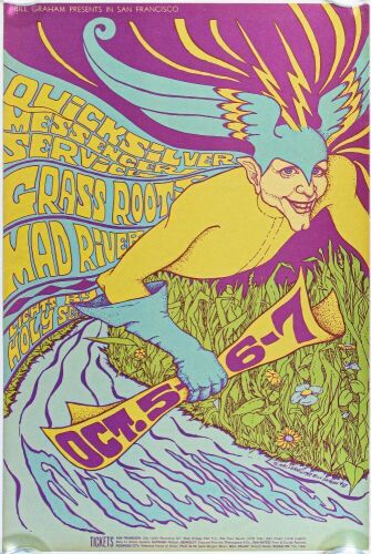 1967 BG-87 Quicksilver Messenger Service Fillmore Auditorium Poster Excellent 75