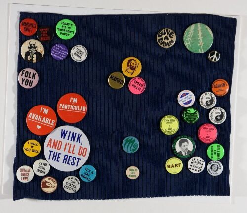 Collection of 36 Vintage 1960s Political & Counterculture Pinback Buttons Not Graded