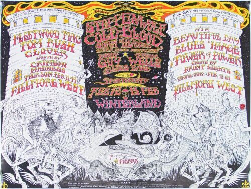1971 BG-270 Fleetwood Mac Steppenwolf Winterland & Fillmore West Poster Excellent 75