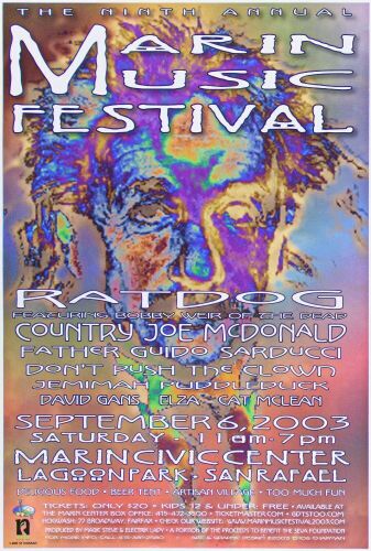 2003 Ratdog Bob Weir Country Joe McDonald Marin Civic Center San Rafael Poster Near Mint 81