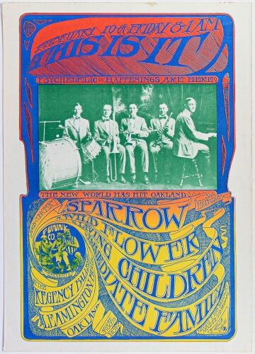 1967 AOR-2.261 Sparrow The Wildflower The Leamington Hotel Regency Ballroom Oakland Poster Excellent 71
