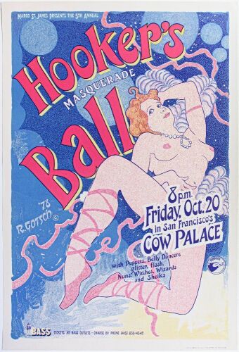 1978 AOR-4.62 Hookers Ball Cow Palace Poster Excellent 79