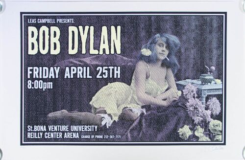 1997 Bob Dylan St. Bonaventure University Reilly Center Arena LE Signed Uncle Charlie Poster Near Mint 83