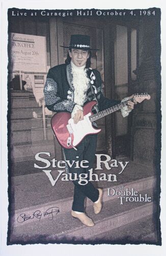1984/1999 Stevie Ray Vaughan Carnegie Hall Artrock LE Commemorative Print with COA Mint 91