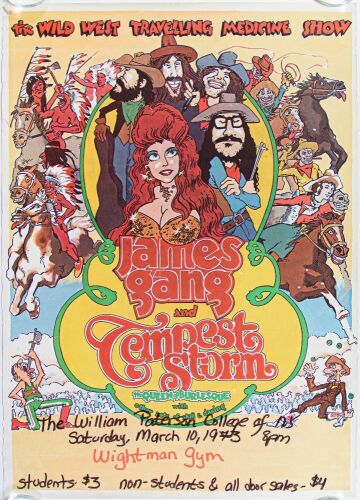 1973 The James Gang The Wightman Gym William Paterson College Poster Extra Fine 63