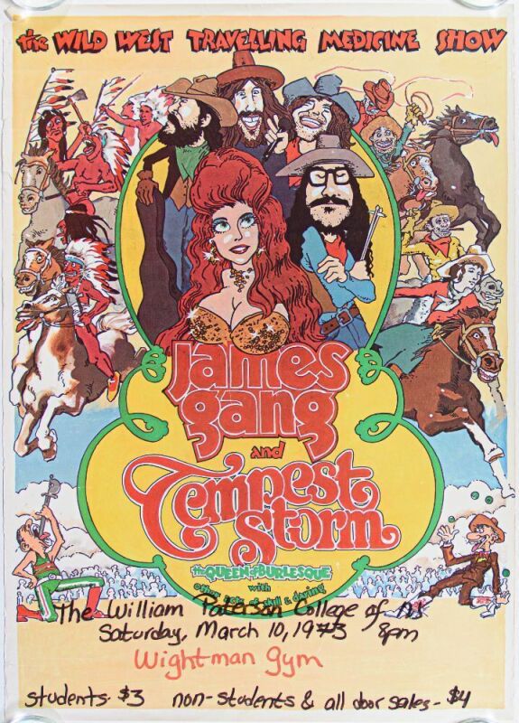 1973 The James Gang The Wightman Gym William Paterson College Poster Extra Fine 63