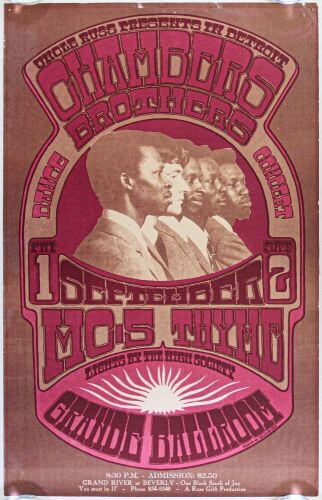 1967 G/G-670901 Chambers Brothers MC5 Grande Ballroom Poster Extra Fine 67 Poster