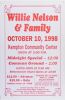 1998 Willie Nelson & Family Kempton Community Center Poster Excellent 70