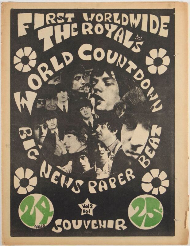 1966 Beatles Rolling Stones Dylan World Countdown Music Newspaper Vol. 2 No. 1 Excellent 77
