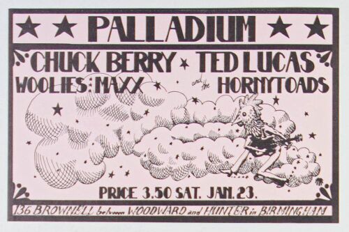 1971 Chuck Berry The Palladium Birmingham Michigan Handbill Mint 90