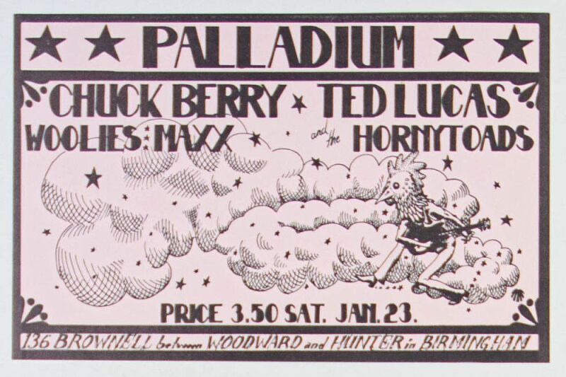 1971 Chuck Berry The Palladium Birmingham Michigan Handbill Mint 90