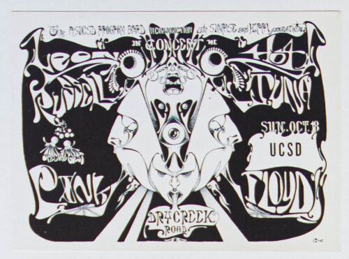 1970 Pink Floyd University of California San Diego Handbill Near Mint 89