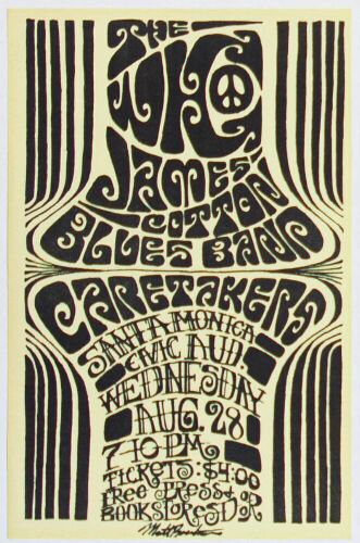 1968 The Who Santa Monica Civic Auditorium Handbill Near Mint 87