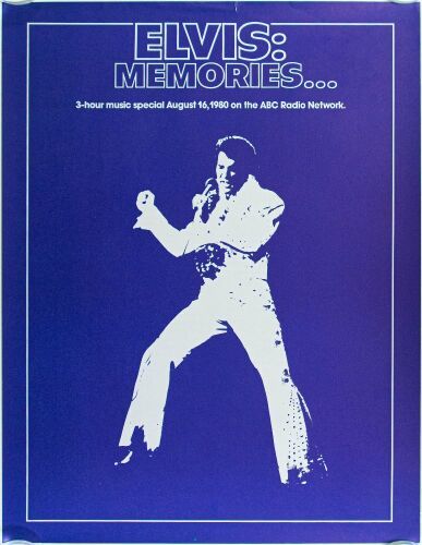 1980 Elvis Memories 3 Hour Music Special ABC Radio Network Promotional Poster Excellent 73