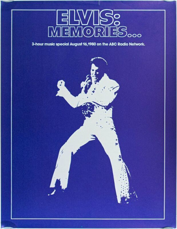 1980 Elvis Memories 3 Hour Music Special ABC Radio Network Promotional Poster Excellent 73