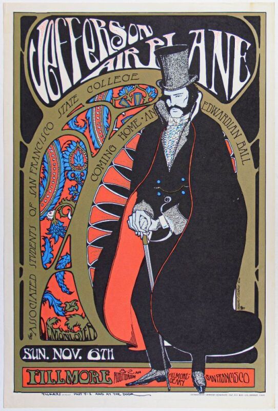 1966 AOR-2.81 Jefferson Airplane Edwardian Ball Fillmore Auditorium RP2 Excellent 77