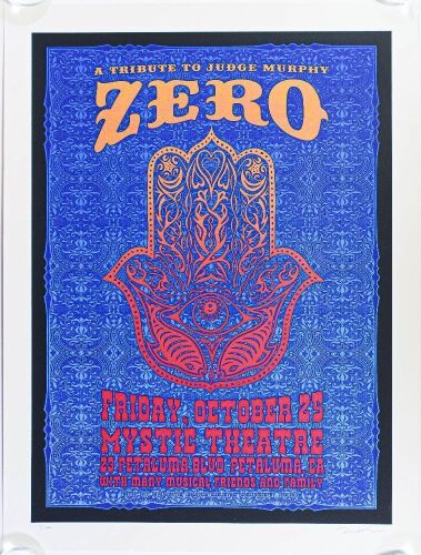 2013 Dave Hunter Zero Mystic Theatre Petaluma LE Signed Hunter Poster Near Mint 83