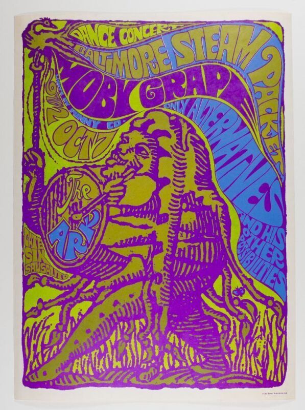 1967 Moby Grape Baltimore Steam Packet The Ark RP2 Poster Near Mint 85