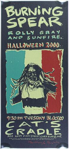 2000 Burning Spear Cat's Cradle Signed Casey Burns Poster Near Mint 89