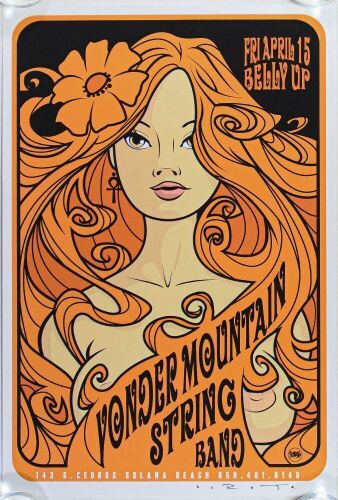 2005 Yonder Mountain String Band Belly Up Signed Scrojo Poster Mint 90