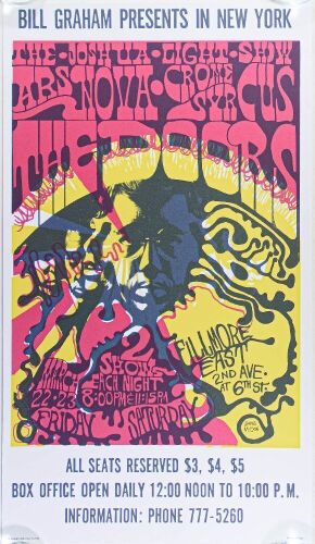 1968 The Doors Fillmore East WV Reprint Poster Mint 91