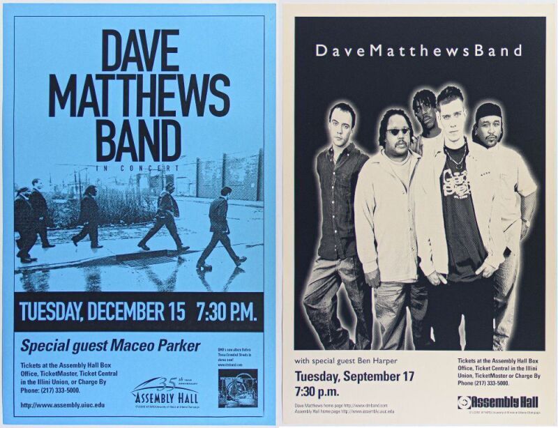 Lot of 2 Dave Matthews Band Assembly Hall University of Illinois Posters Various Grades