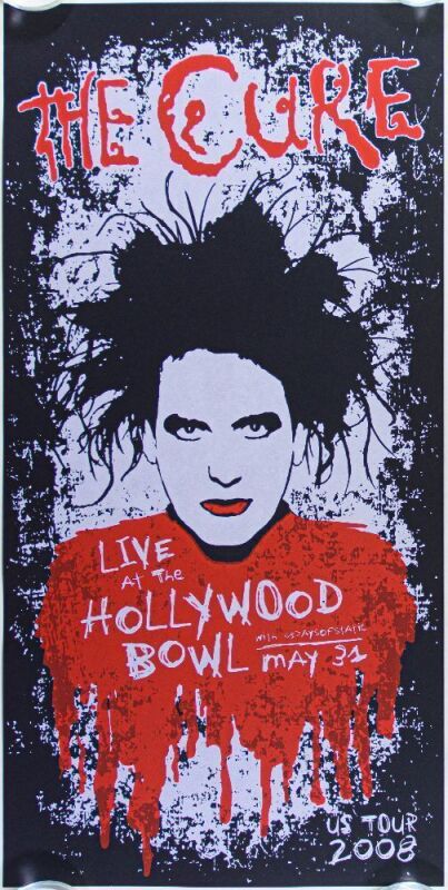 2008 The Cure The Hollywood Bowl Poster Mint 91