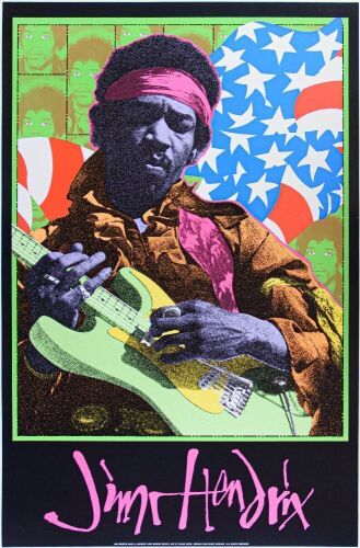 1995 PCL-61 Frank Kozik Jimi Hendrix Artrock Print Poster Near Mint 87