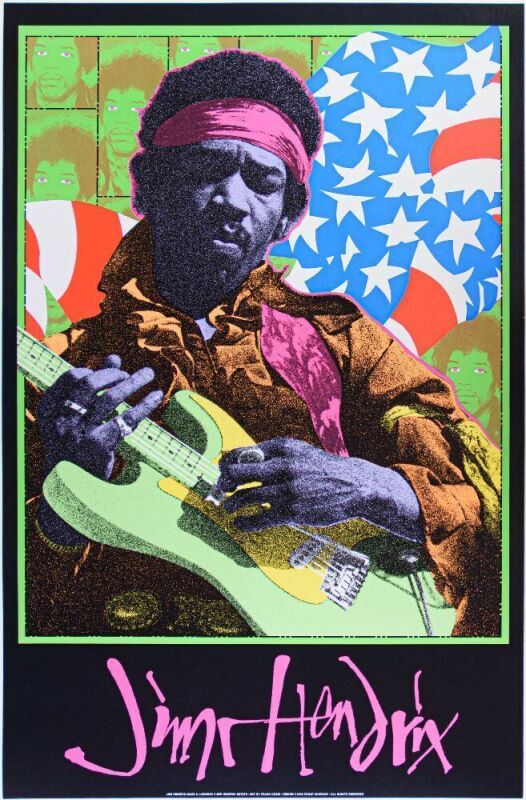 1995 PCL-61 Frank Kozik Jimi Hendrix Artrock Print Poster Near Mint 87