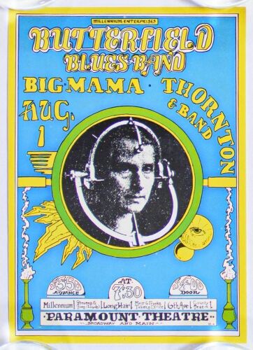 1971 Butterfield Blues Band Big Mama Thornton Paramount Theatre Handbill Near Mint 81