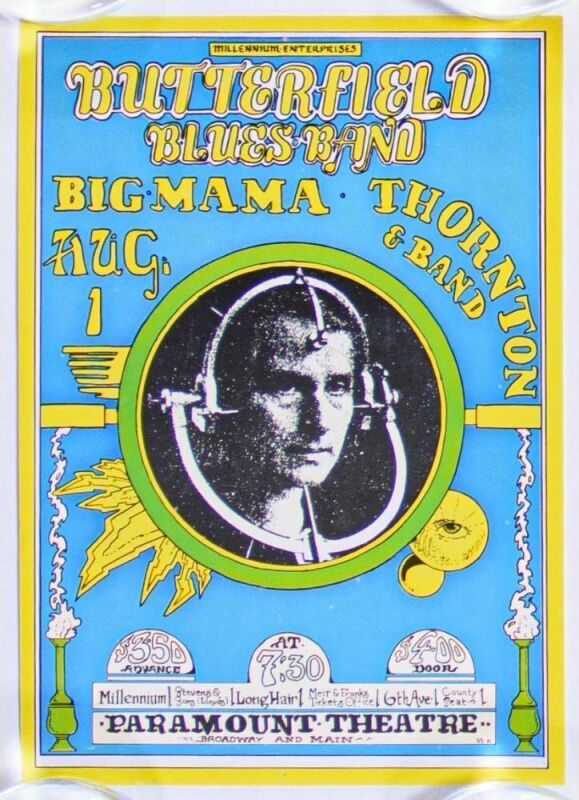 1971 Butterfield Blues Band Big Mama Thornton Paramount Theatre Handbill Near Mint 81